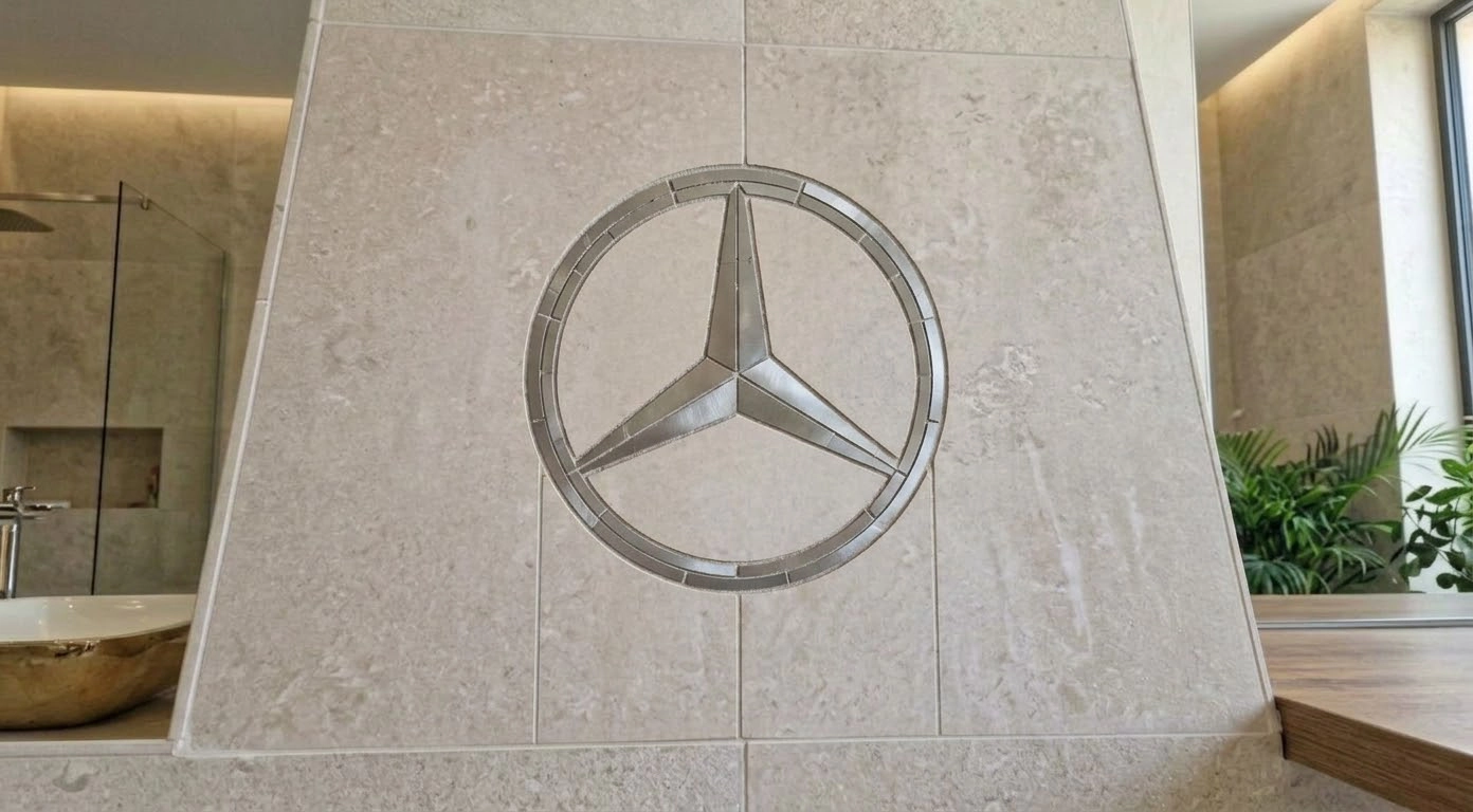 Емблема Mercedes-Benz като идея за пано